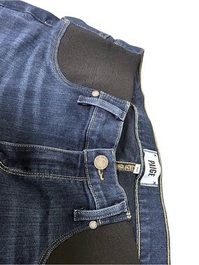 PAIGE Dark Indigo Jeans with Black Maternity Stretch Panels